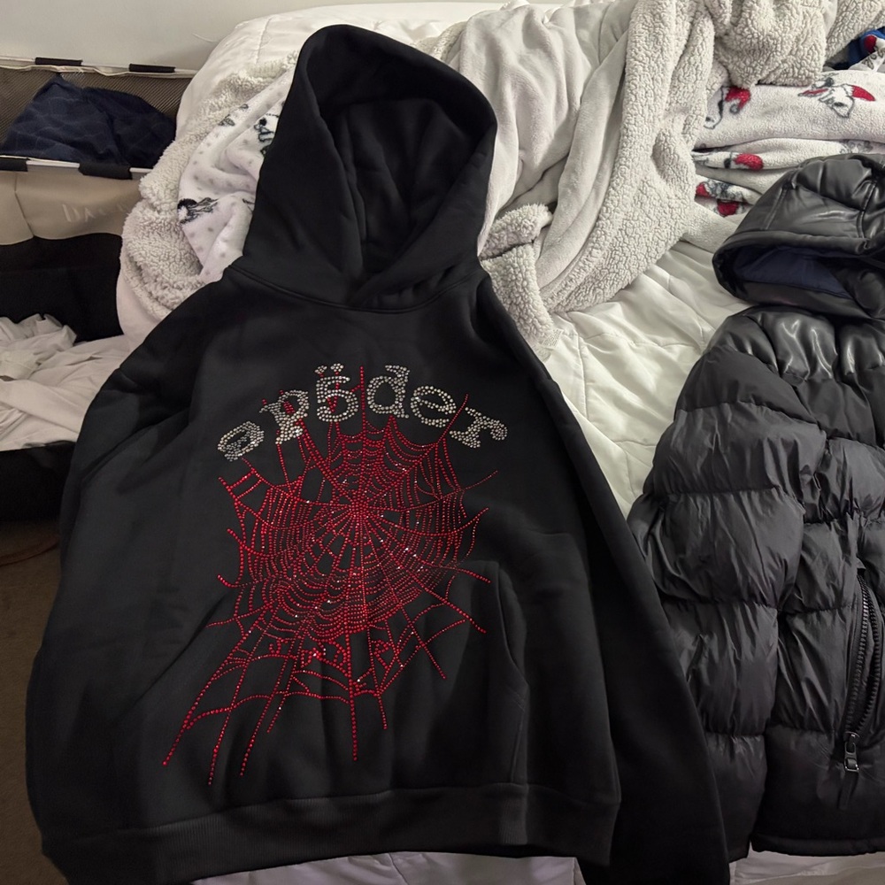 rhinestone sp5der hoodie